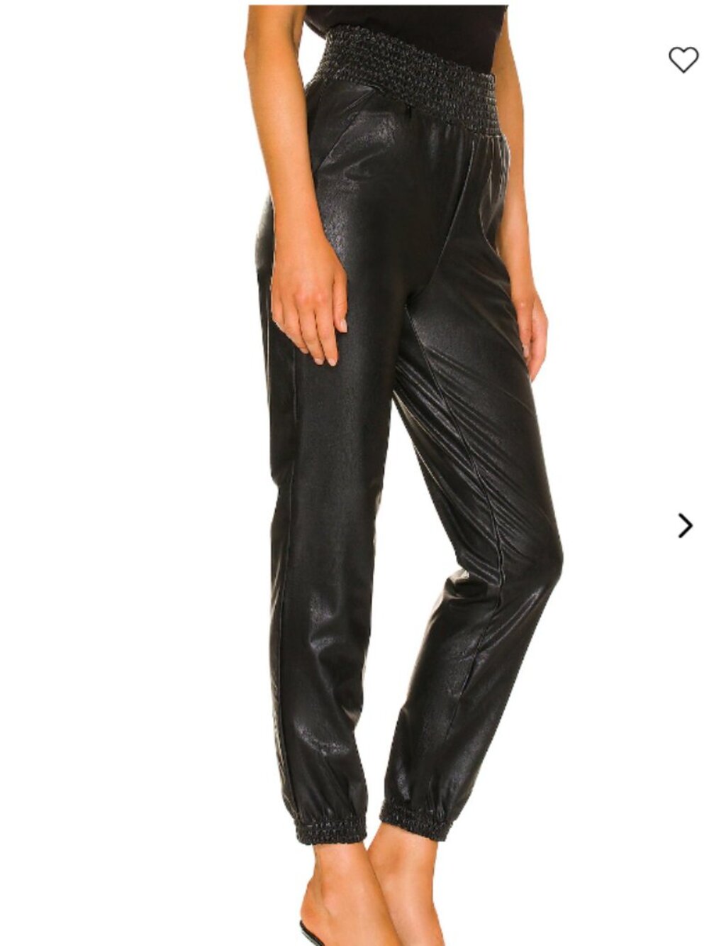 NWT Commando Black Faux Leather Joggers Pull On High Rise Pants XS
